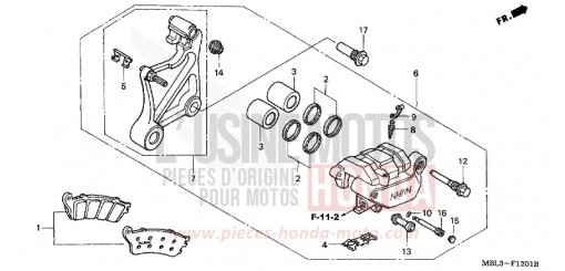 HINTERRAD-BREMSSATTEL (NT650V2/3/4/5) NT650V3 de 2003